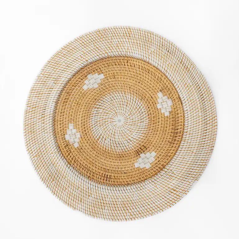 White Motif Rattan Wall Decor 60cm - Home and Soul