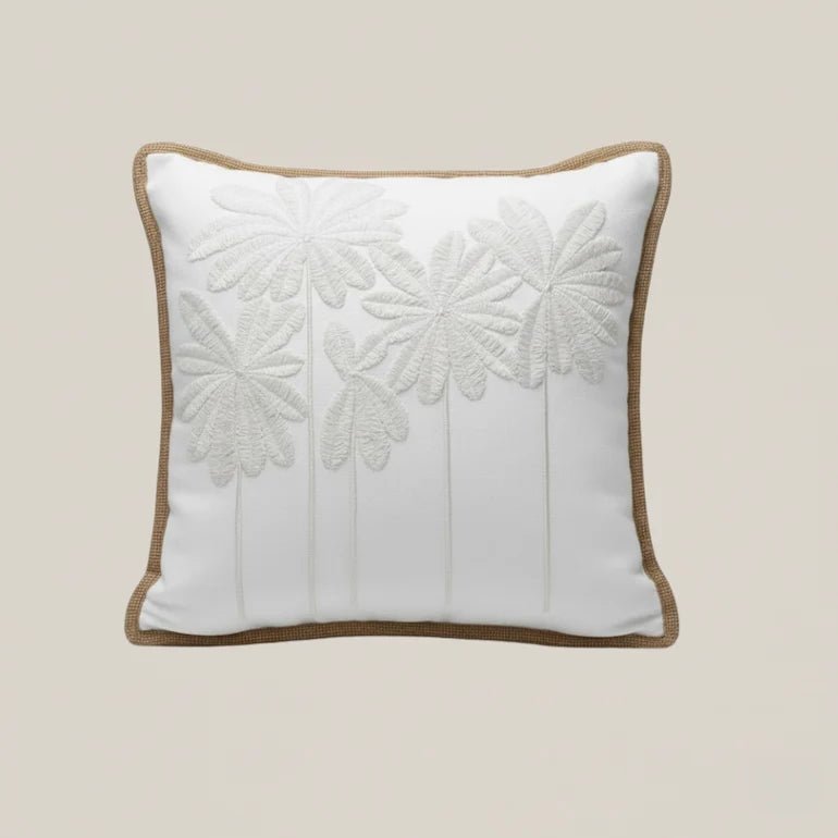 White Palm Tree Cushion - Home and Soul