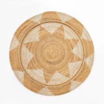 White and Natural Rattan Wall Decor 80cm - Home and Soul