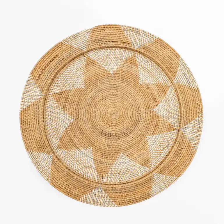 White and Natural Rattan Wall Decor 80cm - Home and Soul