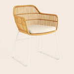 zagreb dining chair natural white legs with cushion