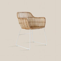Zagreb Rattan Dining Chair with White Legs - Home and Soul