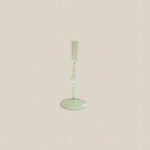 Ariel Glass Taper Candle Holder Green