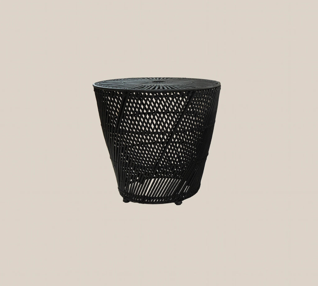 Miguel Rattan Side Table Black