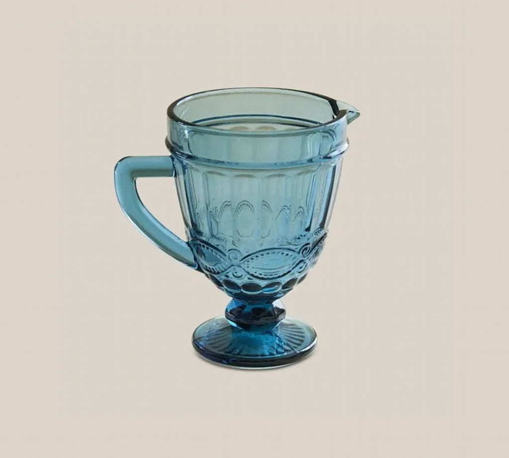 Blue Glass Pitcher