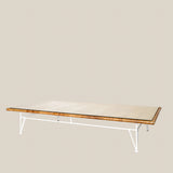 Rattan Coffee Table with White Legs Cali