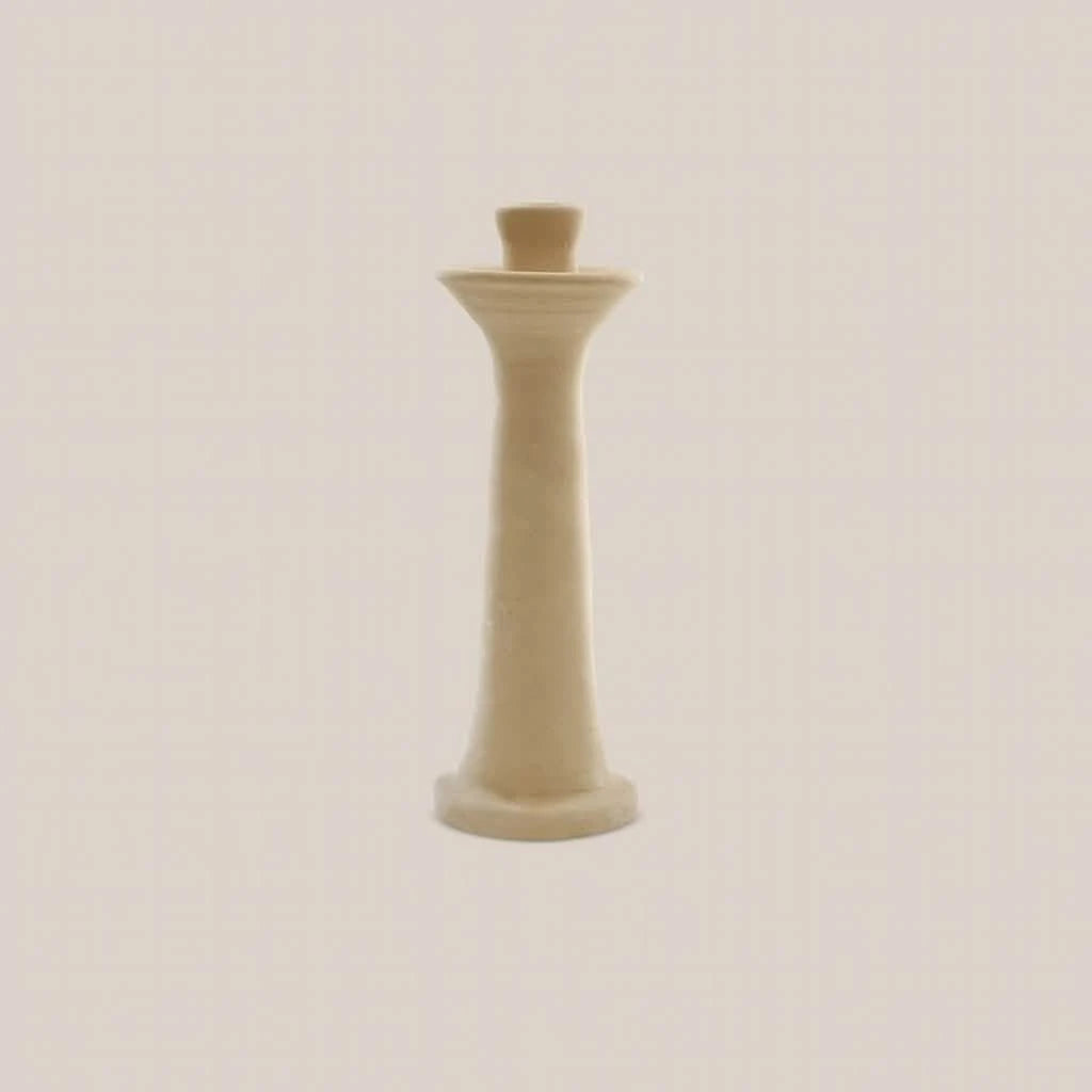 Ceramic Candle Holder Beige Large - Home and Soul Dubai