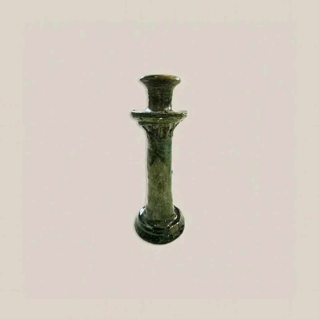 Ceramic Candle Holder Green Medium - Home and Soul Dubai