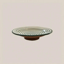 Ceramic Plate Striped Green - Home and Soul