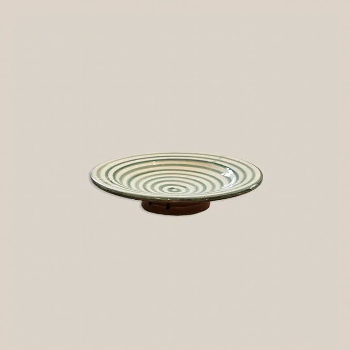 Ceramic Small Plate Striped Green