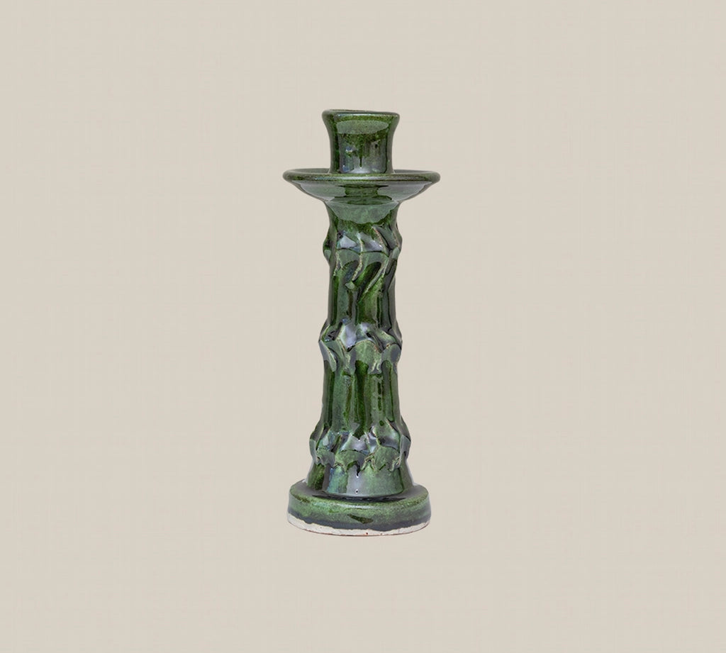 Ceramic Candle Holder Green