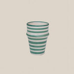 Ceramic Beldi Cup Green Striped - Home and Soul Dubai