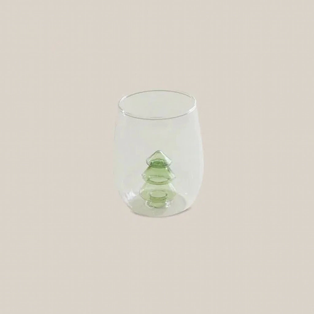 Glass with Christmas Tree