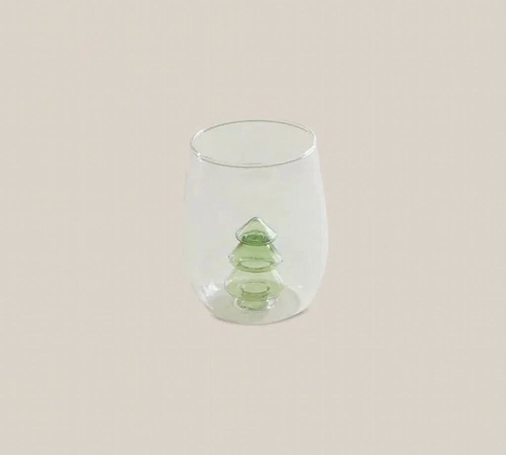 Glass with Christmas Tree