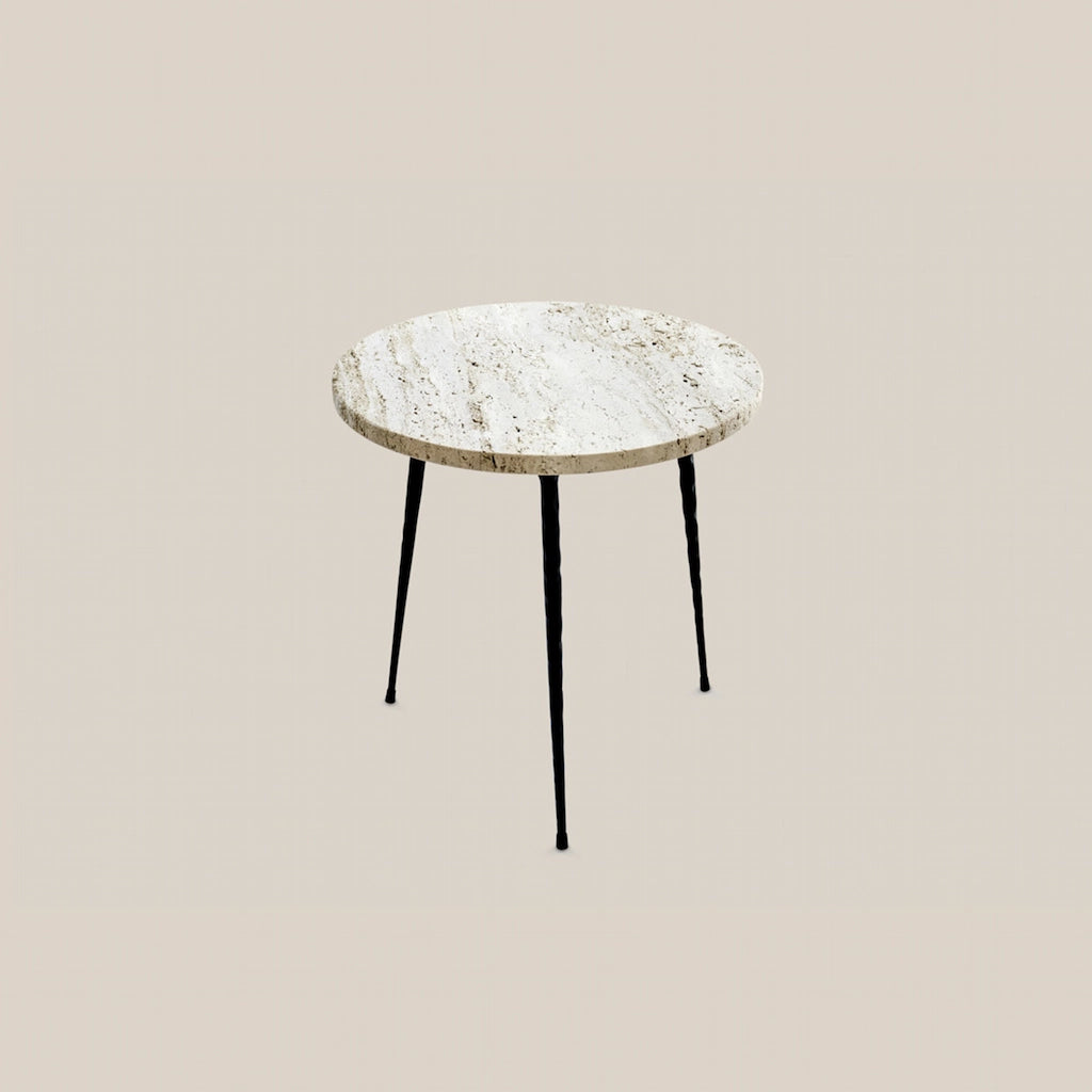 Avery Travertine Small Round Table