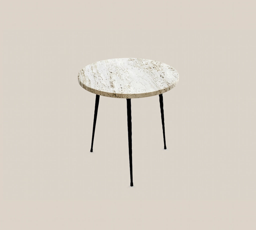 Avery Travertine Small Round Table