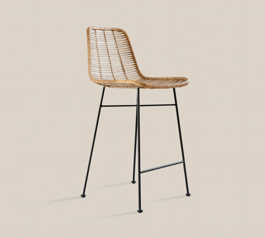 Eva Rattan Bar Stool High