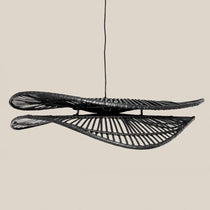 Gabriella Rattan Hanging Light Black Large - Home and Soul