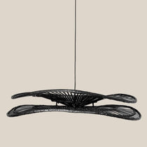 Gabriella Rattan Hanging Light Medium Black - Home and Soul