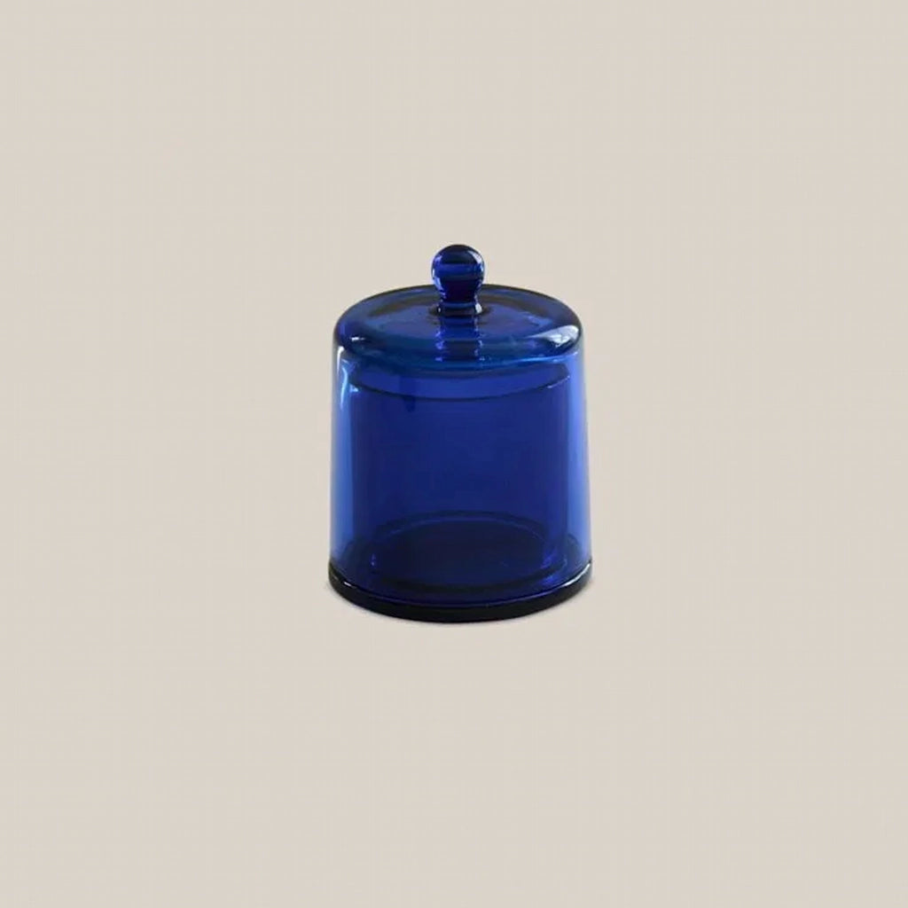 Glass Candle Holder Blue