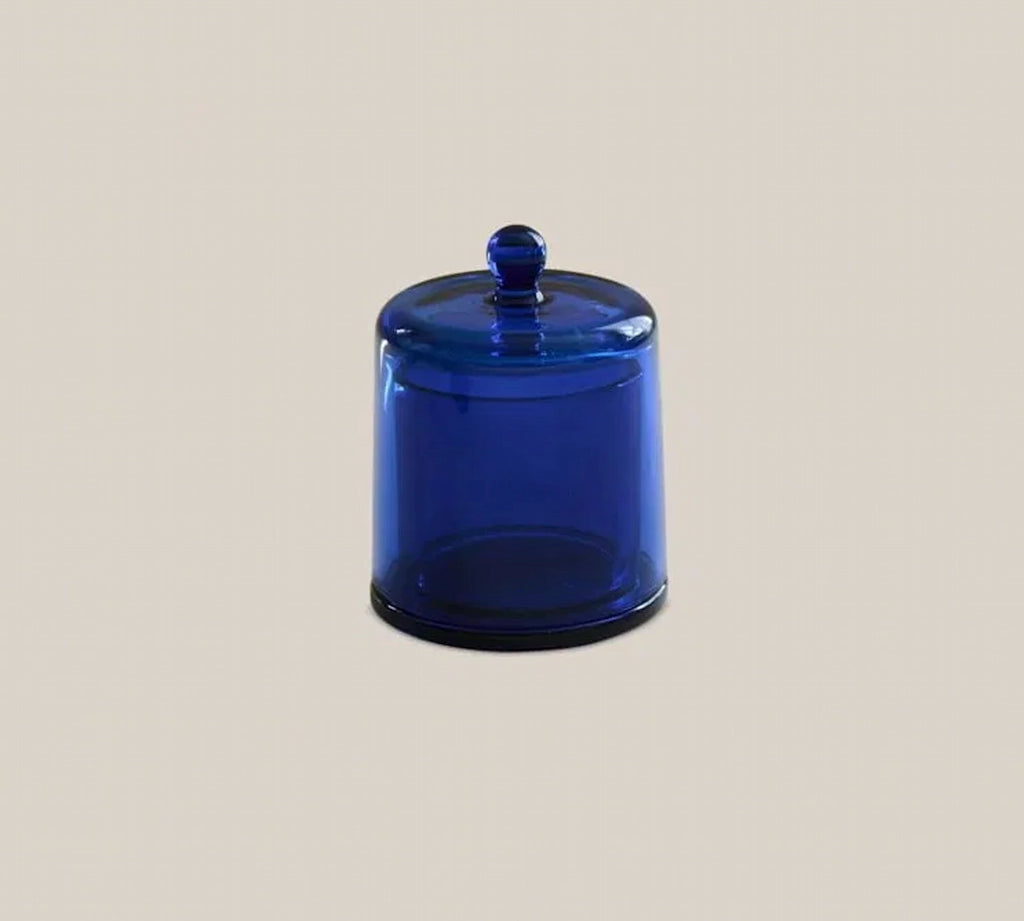 Glass Candle Holder Blue