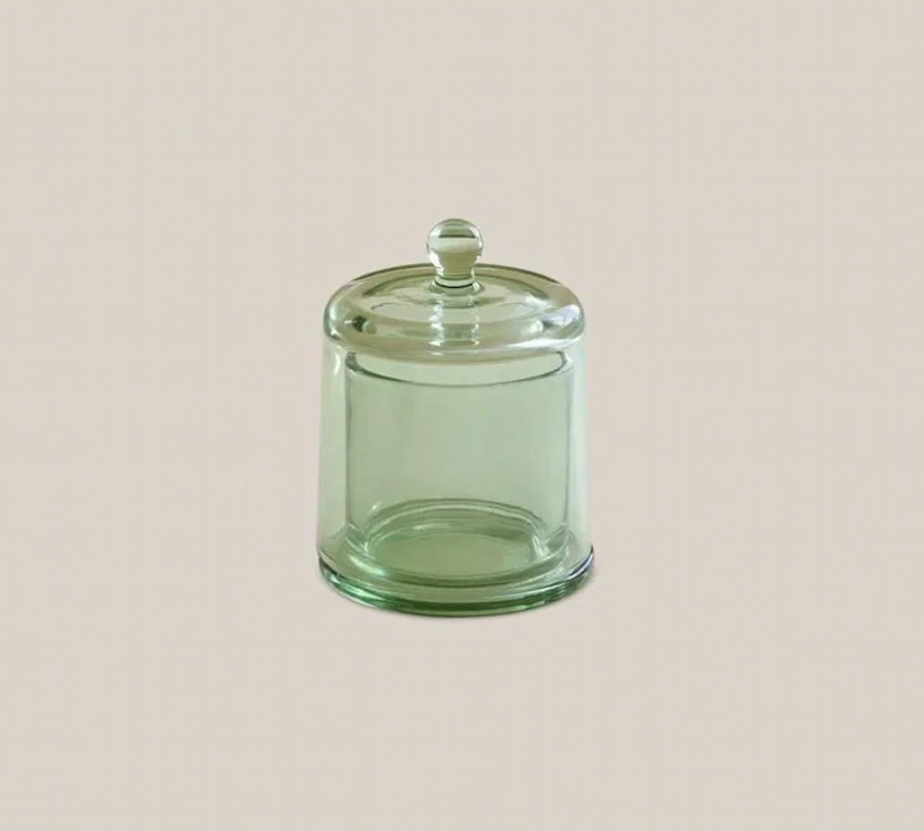 Glass Candle Holder Green