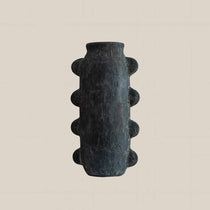 Harriet Textured Ceramic Vase Black Medium - Home and Soul