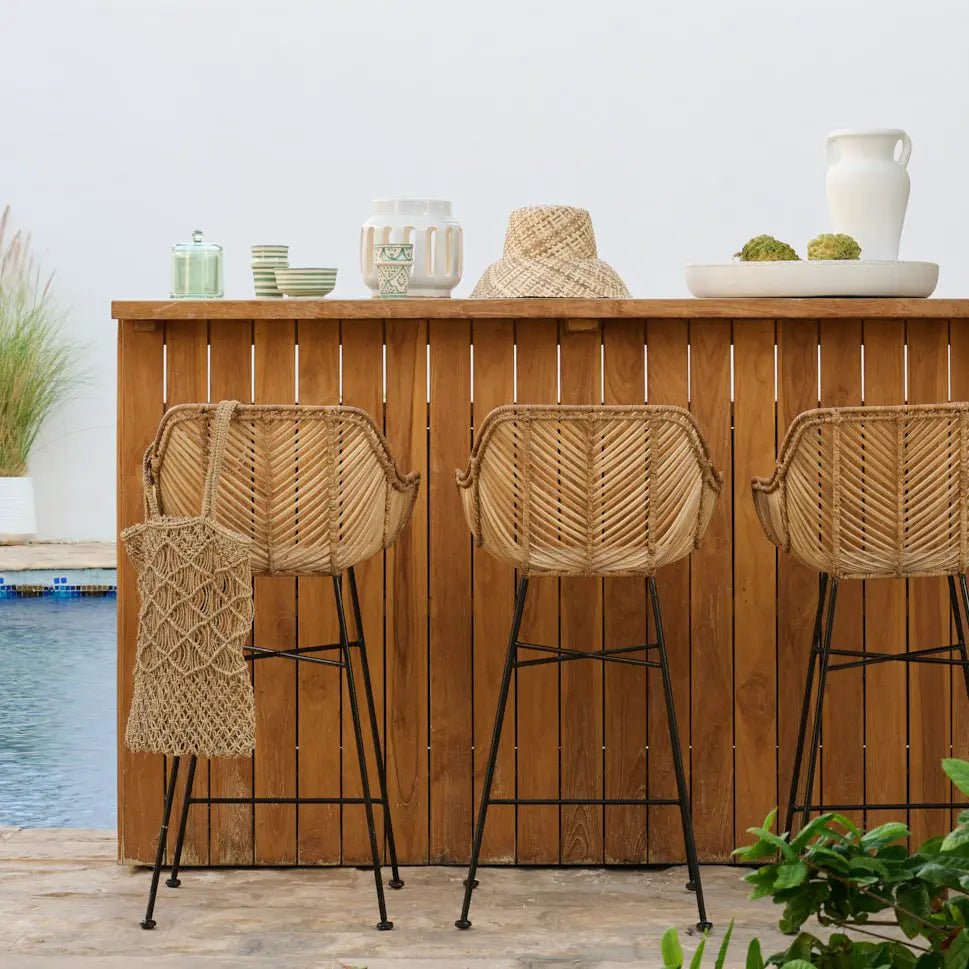 Havana Rattan Bar Stool Regular - Home and Soul Dubai