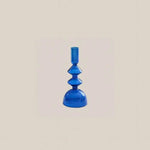 Marlene Glass Taper Candle Holder Blue