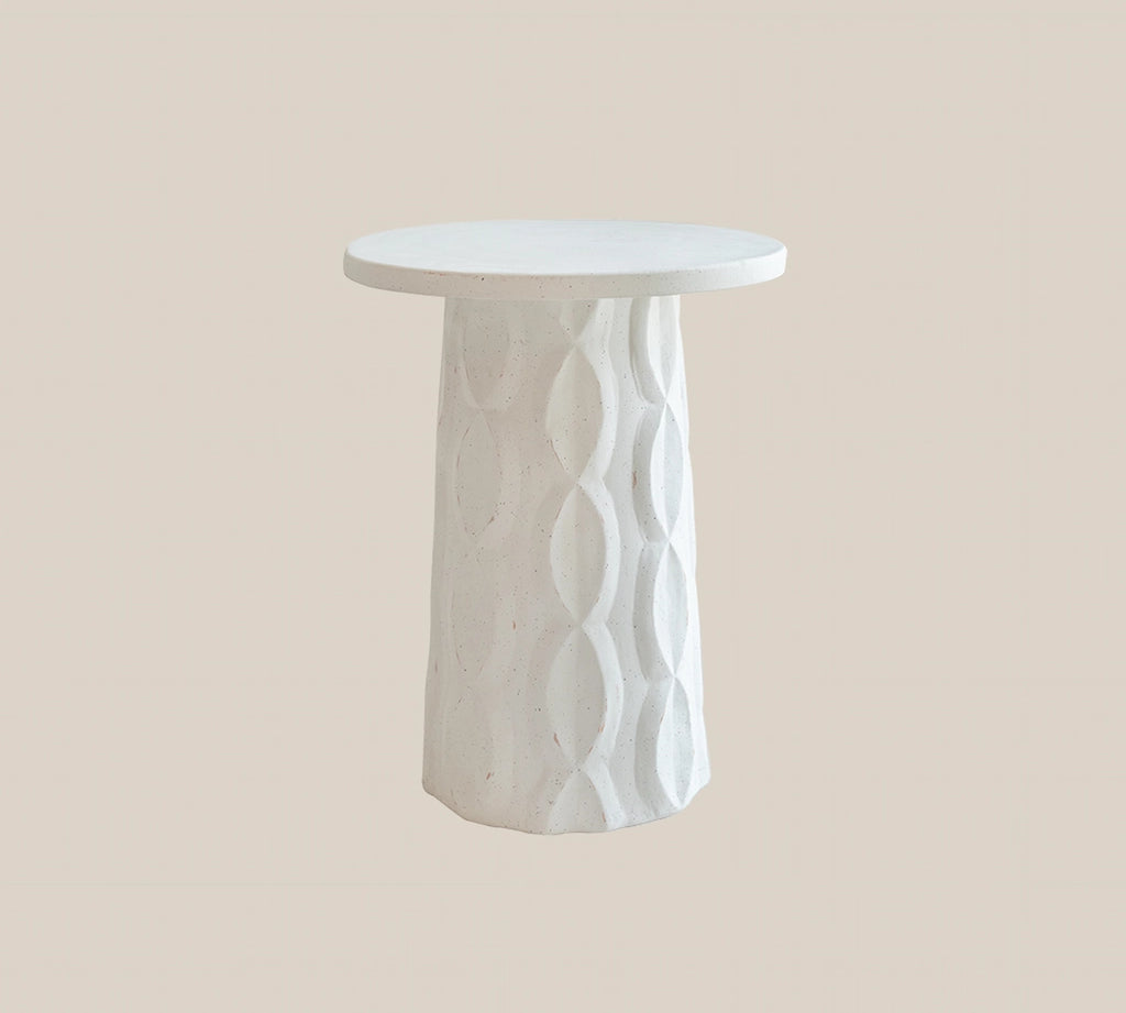 Milly Concrete Side Table White