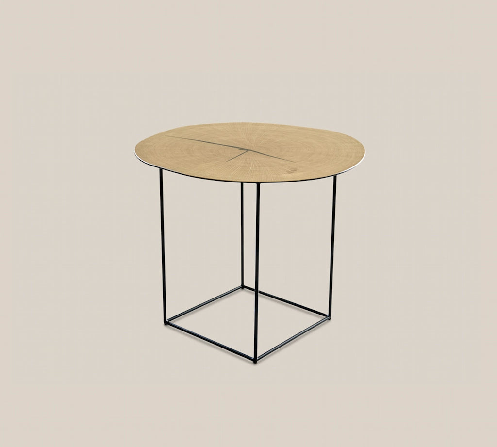 Monica Oak Wood Side Table