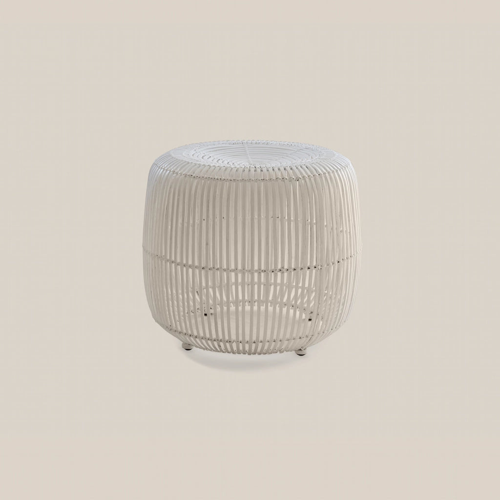 Olivia Rattan Side Table White