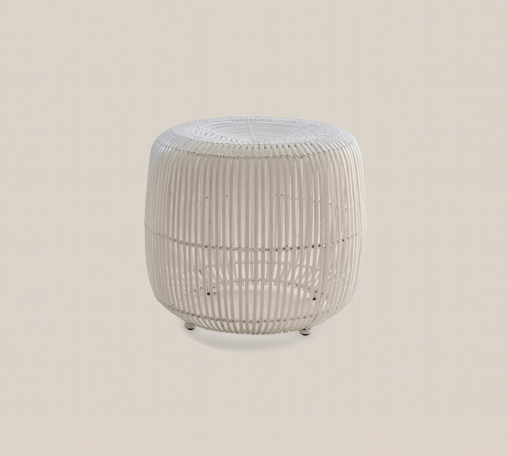 Olivia Rattan Side Table White