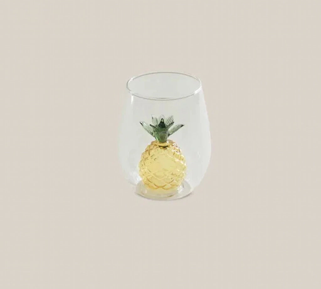 Glass with Christmas Pineapple Decoration