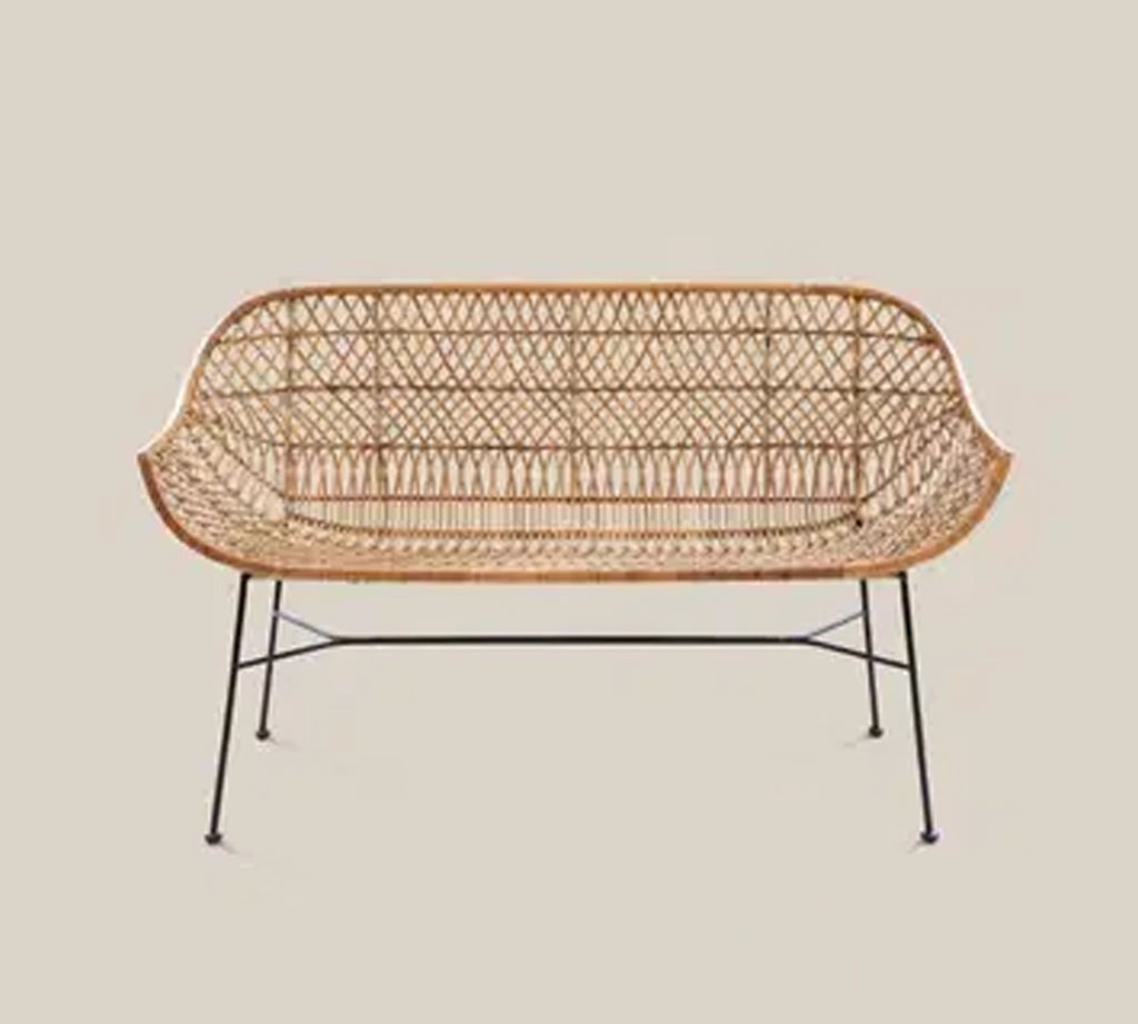 Two Seater Rattan Outdoor Bench