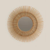Rattan Sun Mirror Round