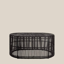 Valentina Rattan Coffee Table Black - Home and Soul